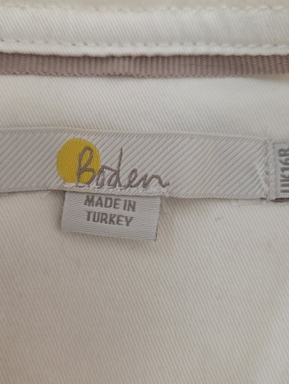 BODEN White Butto. Front Tie Waist Dress Size 12 - Picture 6 of 8